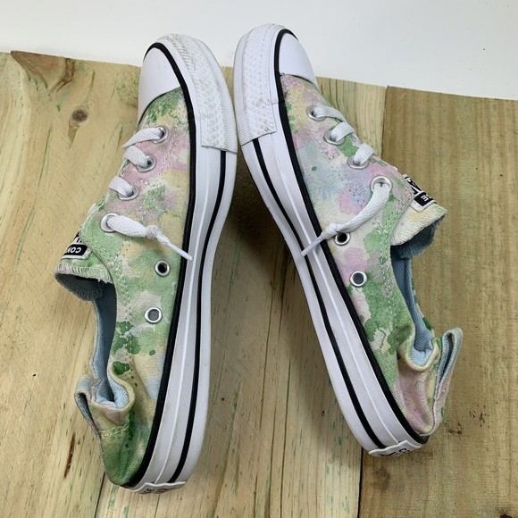 Converse Shoes Womens 8 Shoreline Egret Green Tie Dye Watercolor Slip On 570911F - Picture 6 of 13